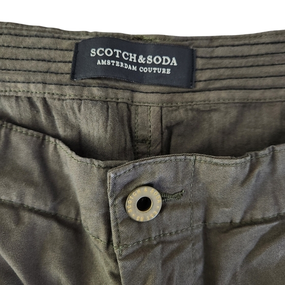 SCOTCH & SODA Pleated Cotton Cargo Pants khaki W36 L32 - Picture 4 of 15